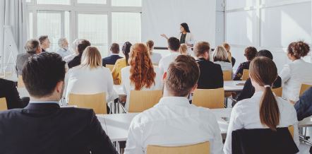 Group of people at training